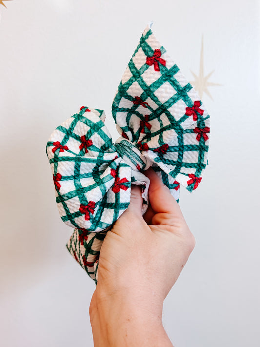 Christmas Bow Plaid