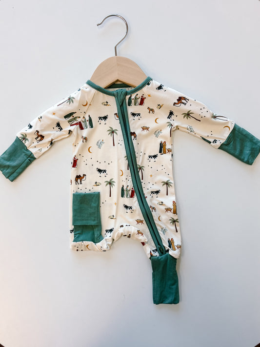 Nativity Zip Romper