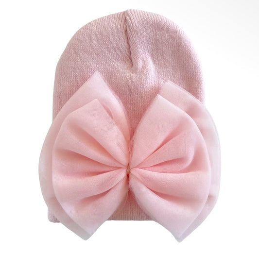 Baby's First Hat - Petal Pink Tulle Bow