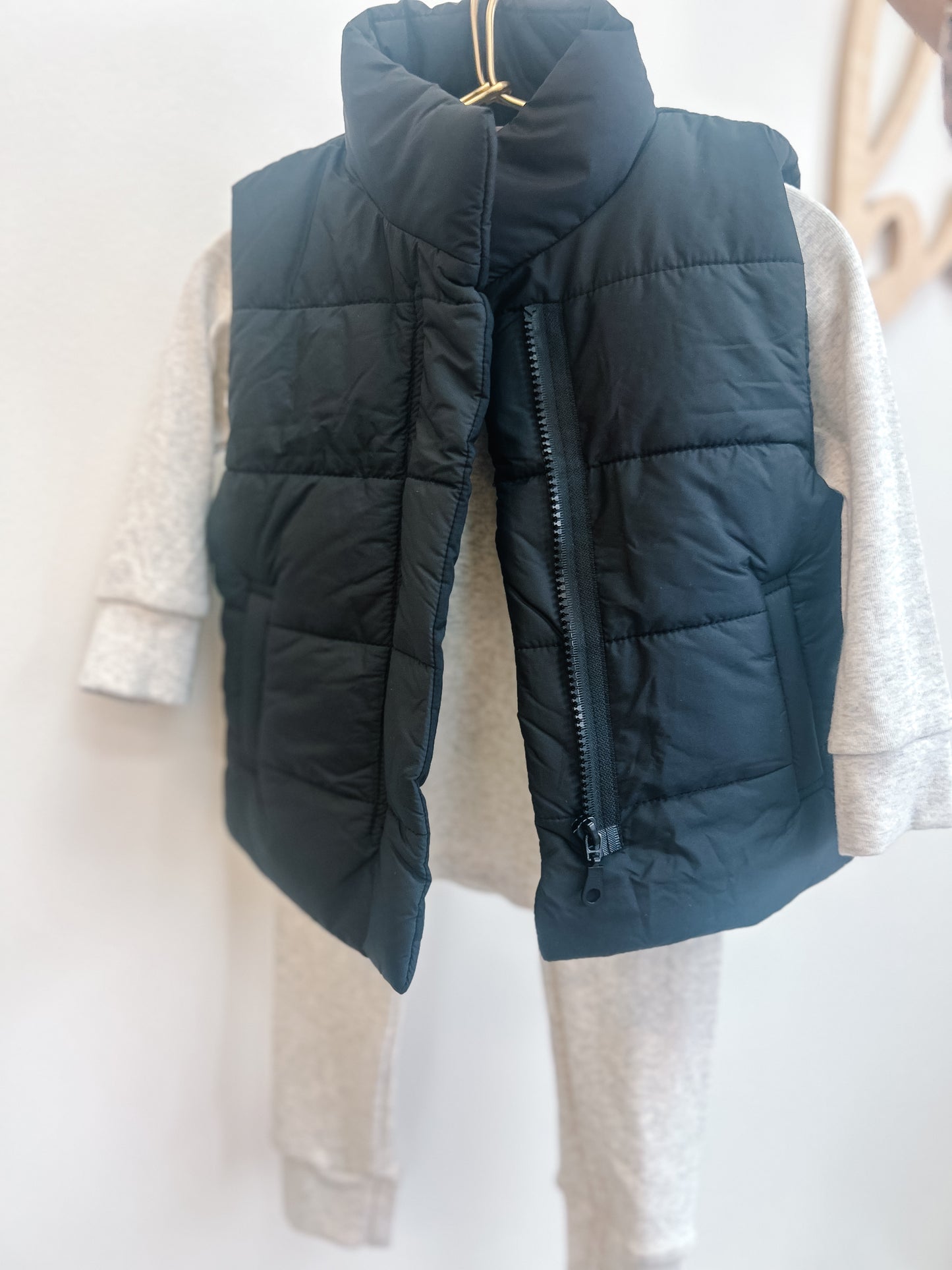Black Quilted Vest