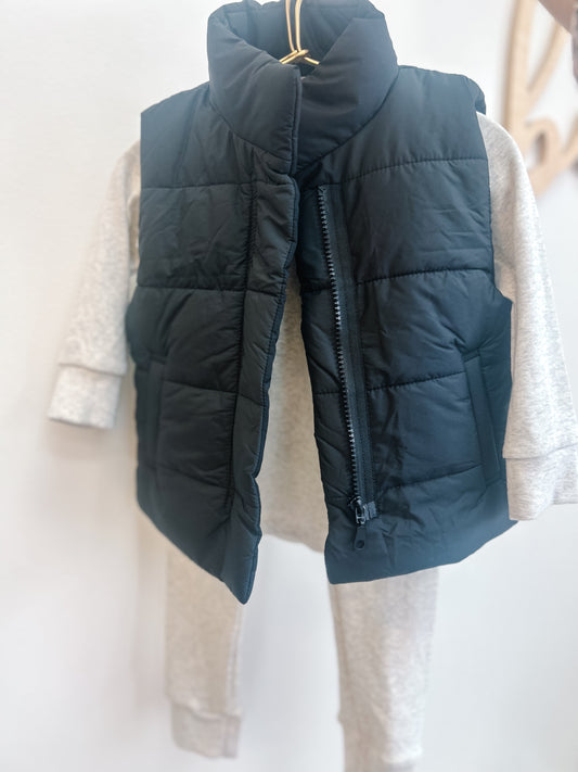 Black Quilted Vest