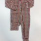 Zip Romper Chocolate Gingham Bamboo