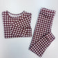 Bamboo Two Piece Chocolate Gingham Set
