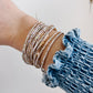 12 Layer Stretch Crystal Stone Bracelets - Ivory