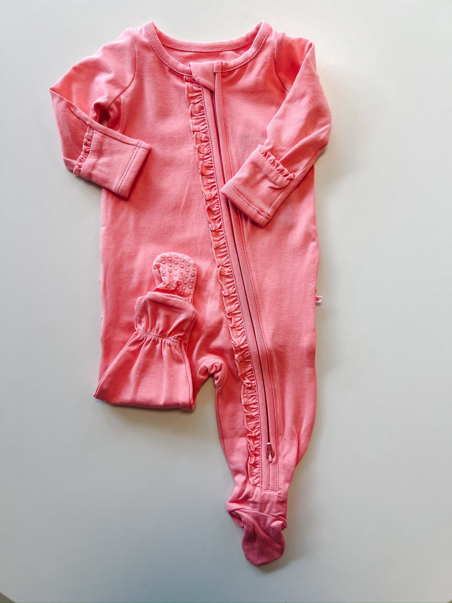 Bubblegum Pink Ruffle Footie Pajamas