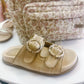 Double Strap Woven Slides