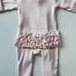 Pink Stripe Ribbed Zip Footie
