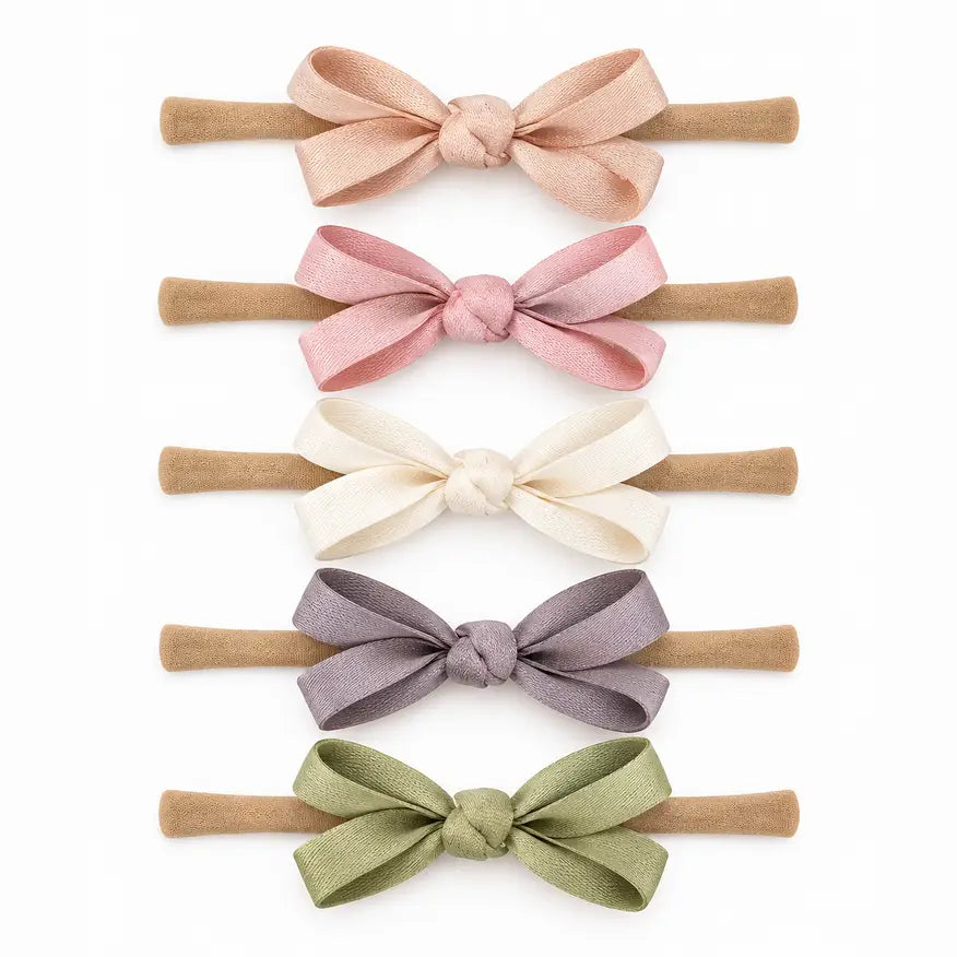 5 Pack Petite Nylon Bows