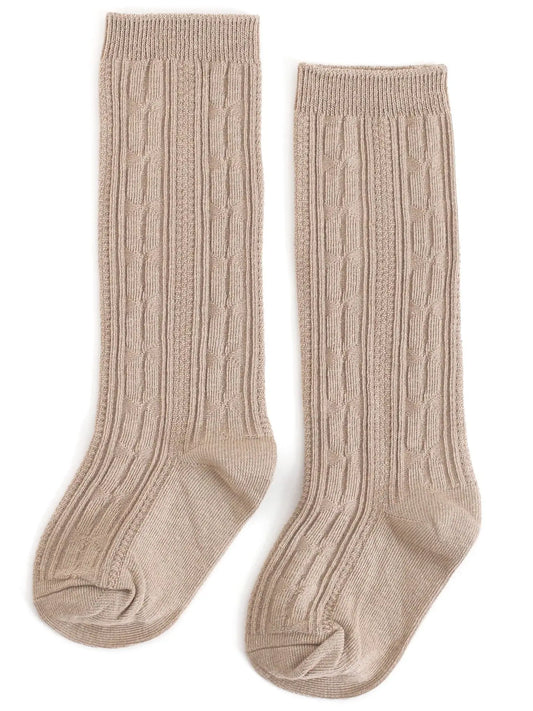 Cable Knit Knee High Socks