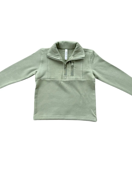 3/4 Fleece Zip Sweatshirt  - Olive