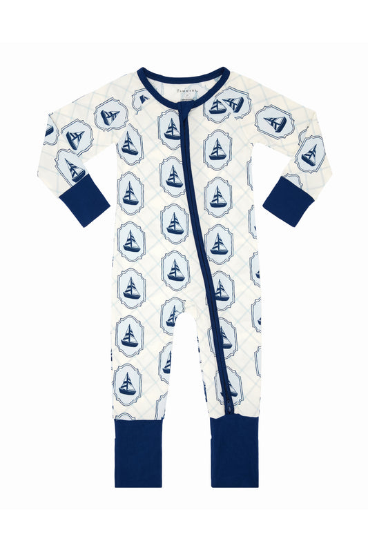 Summer Sail Zipper Romper