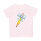 Blue Plaid Pencil Bow T-Shirt