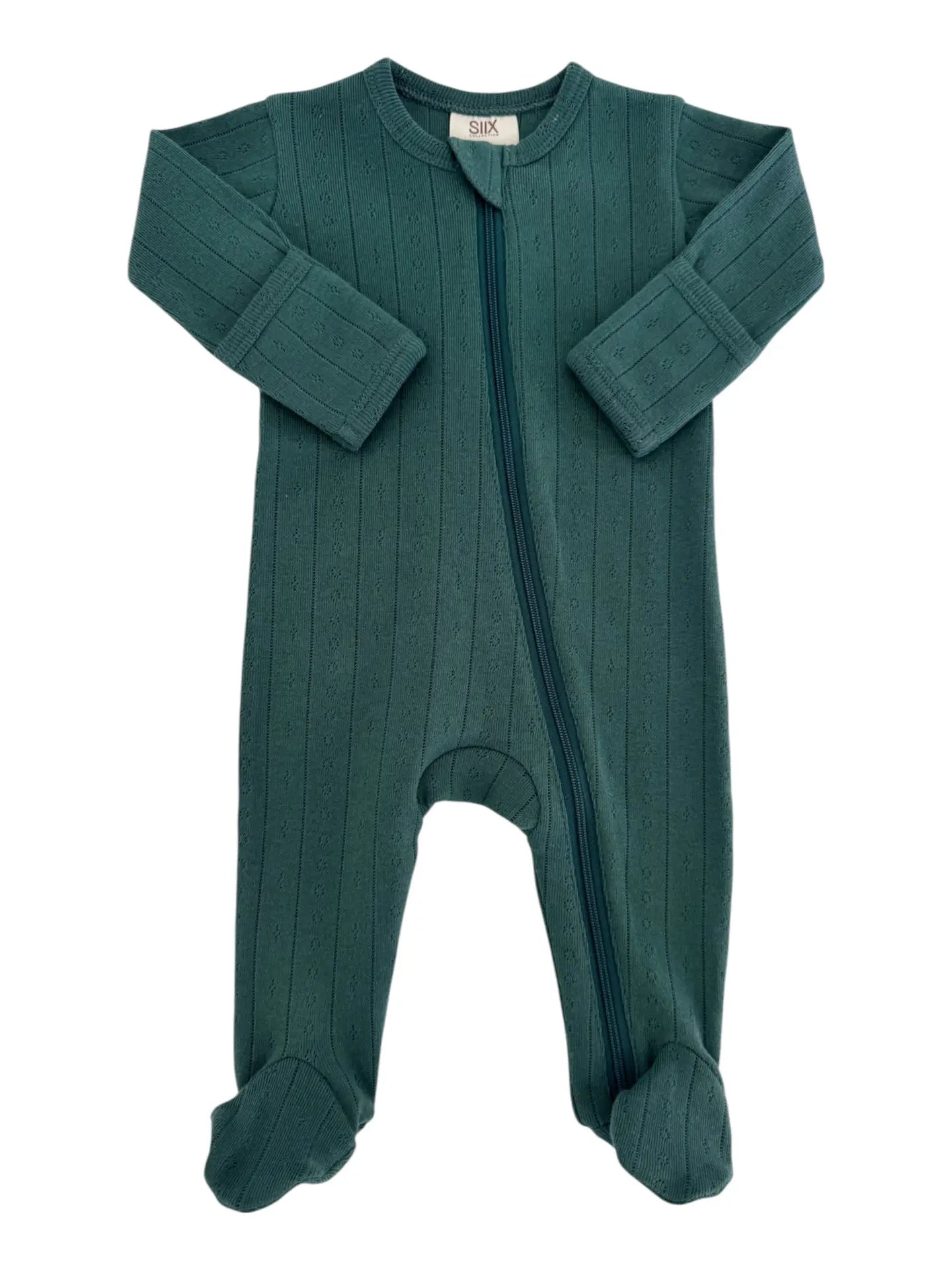 Pine Pointelle 2 Way Zip