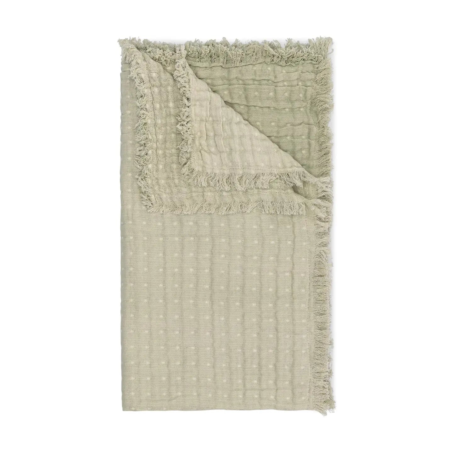 Multi-Layer Sage Green Muslin Blanket