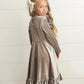 Silver Velvet Ruffle Dress