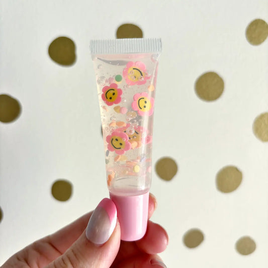 Smiley Flower Confetti Lip Gloss