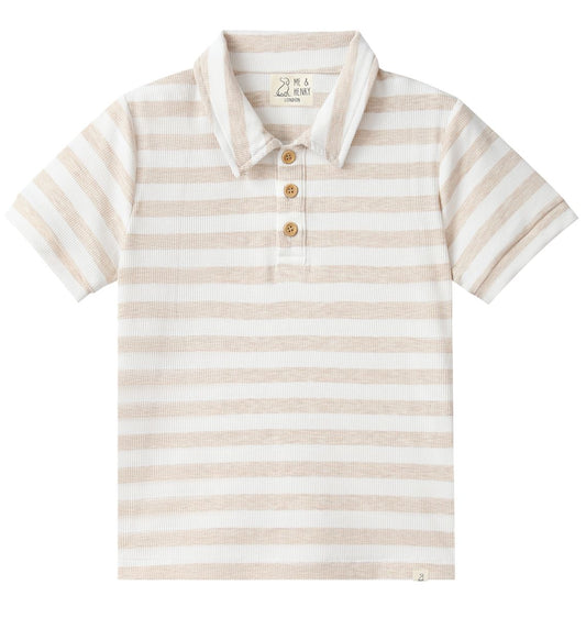 Tan Stripe Polo