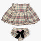 Plaid Long Sleeve Waterfall Bow Swing Top & Bloomer Set
