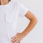 White Ruffle Pocket Tee