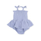Solid Muslin Blue Blizzard - Smocked Bubble with Skirt