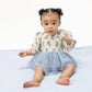 Belle Rosette Dot - Long Sleeve Smocked Bubble with Tutu