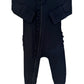 2 Way Ruffle Zip Footie - Black