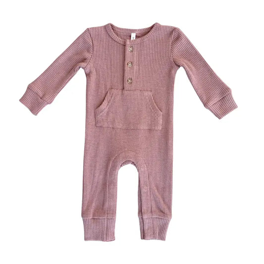 Waffle Romper Burlwood