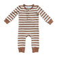 Waffle Romper Caramel Stripe