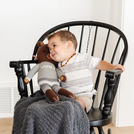 Ribbed Bamboni Mini Blanket - Charcoal