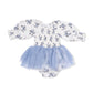 Belle Rosette Dot - Long Sleeve Smocked Bubble with Tutu