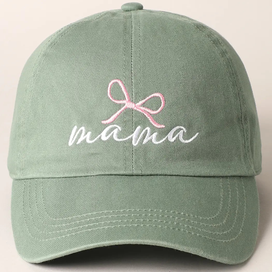 Embroidered Mama + Bow baseball cap