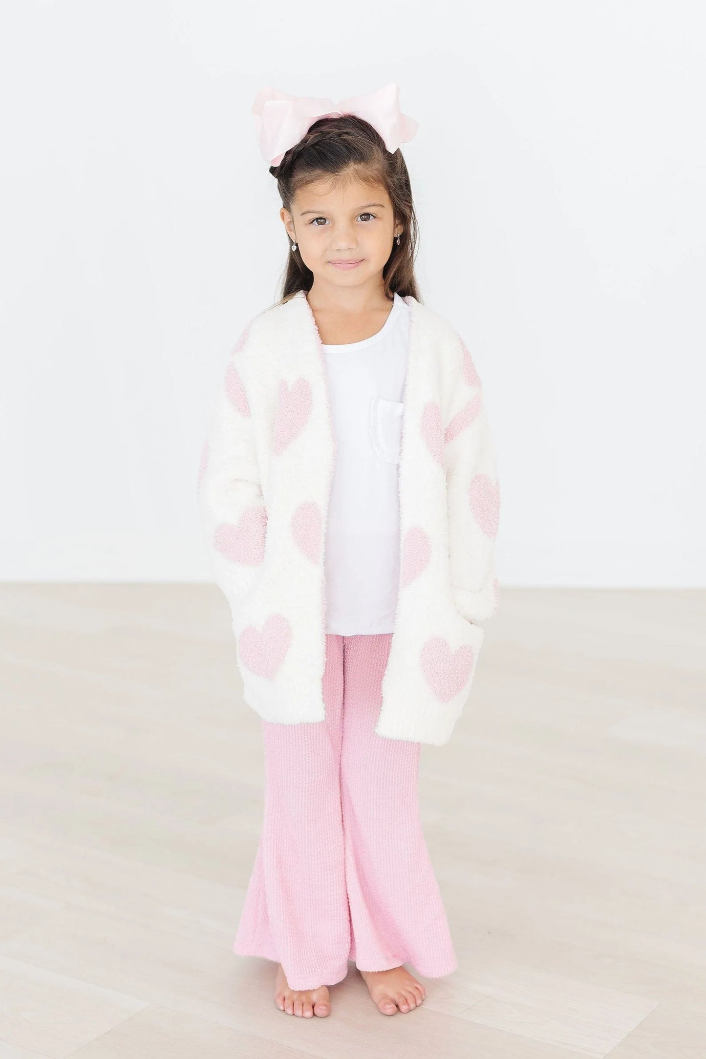 Cozy Pink Heart Cardigan
