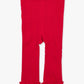 Red Cable Knit Footless Ruffle Tights