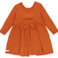 Rust Waffle Knit Long Sleeve Twirl Dress