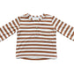 Caramel Stripe Long Sleeve Henley
