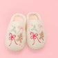 Gingerbread Bow Slippers - Kids