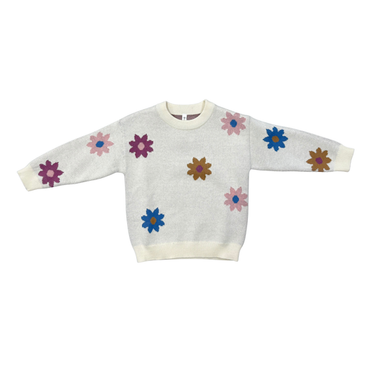 Knit Sweater - Flower Pop