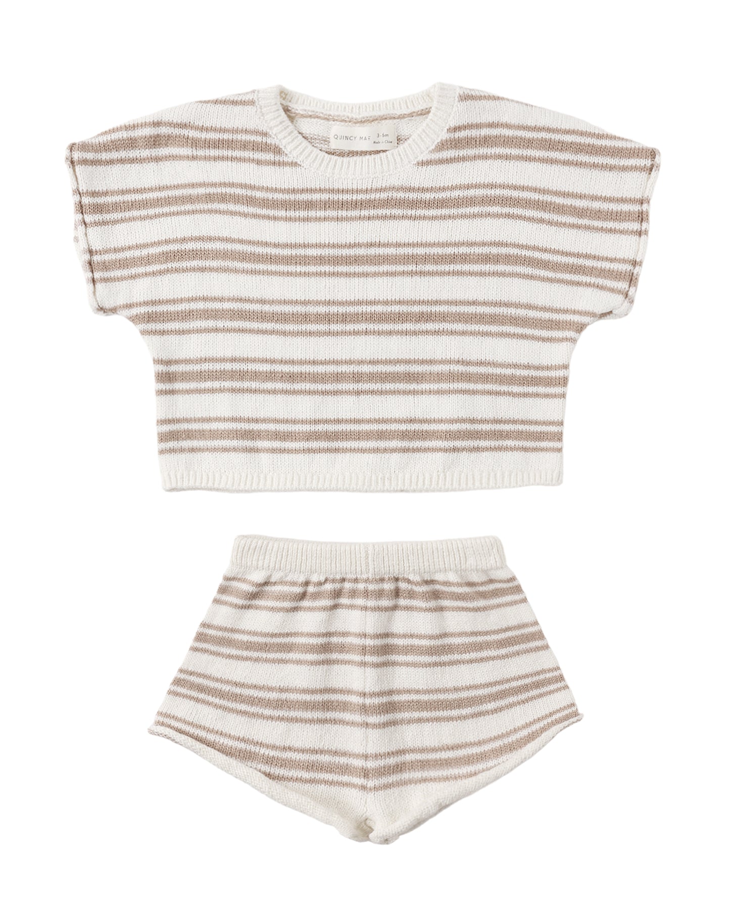 Summer Knit Oat Stripe Set
