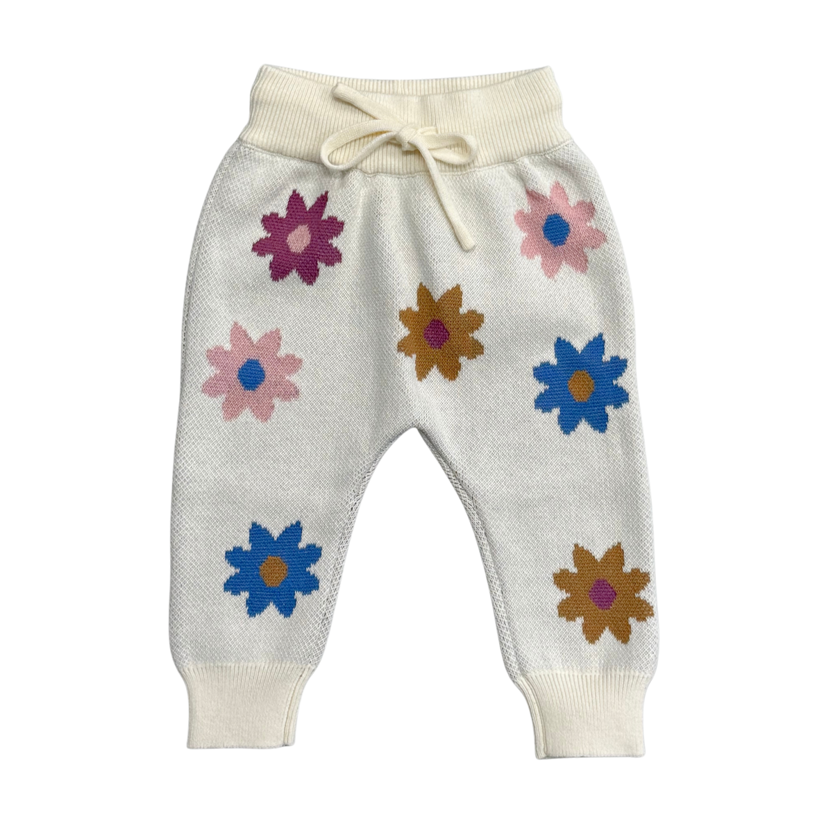 Baby Knit Pants - Flower Pop
