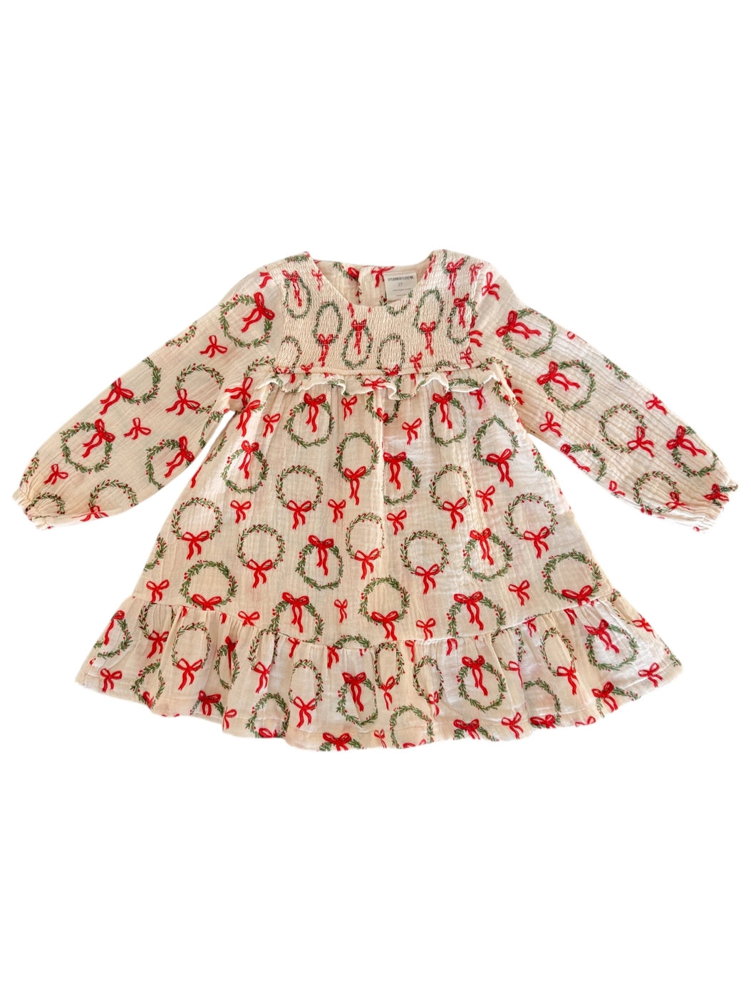 Wreath Smocked Ruffle Tiered Dress & Bloomer