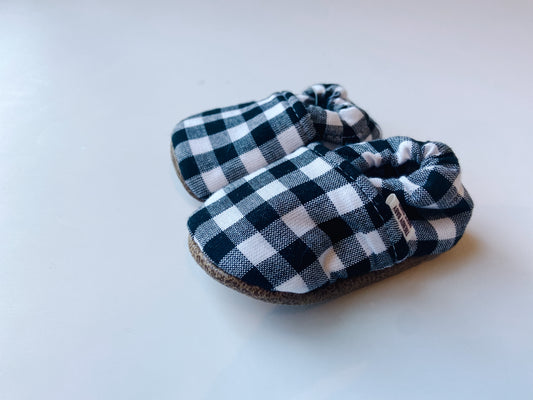 Black & White Gingham Mocassins